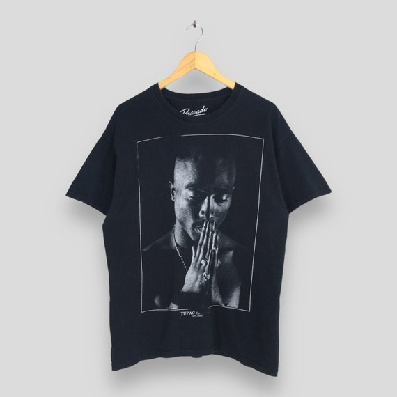 Vintage Y2K Tupac Shakur Rapper Makaveli Black T Shirt Large