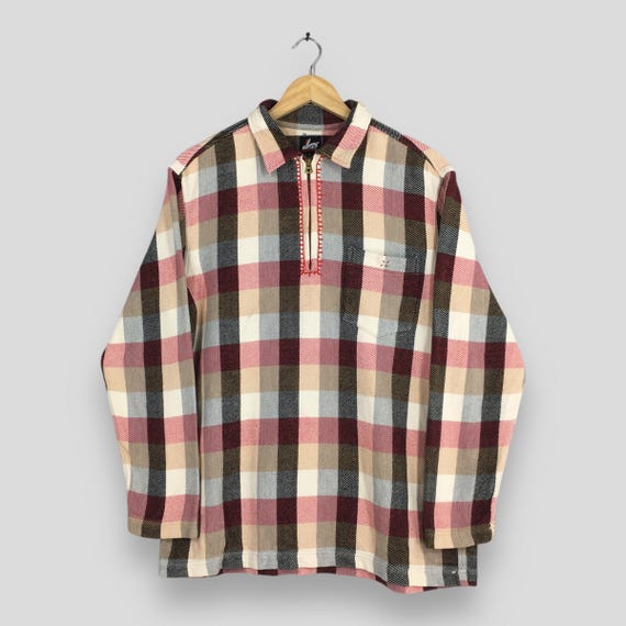 Paul Smith, Vintage Red Ear Paul Smith Plaid Shadow Tartan Checkered Flannel Shirt Medium Multicolor Flannel Grunge Rustic Indie Boho Button Shirt Up M
