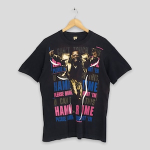 Vintage 90&#39;s Mc Hammer Rap Hip Hop T-Shirt XLarge Mc Hammer Hip Hop U Can&#39;t Touch This Rapper Tee Rap Black Tees Size XL