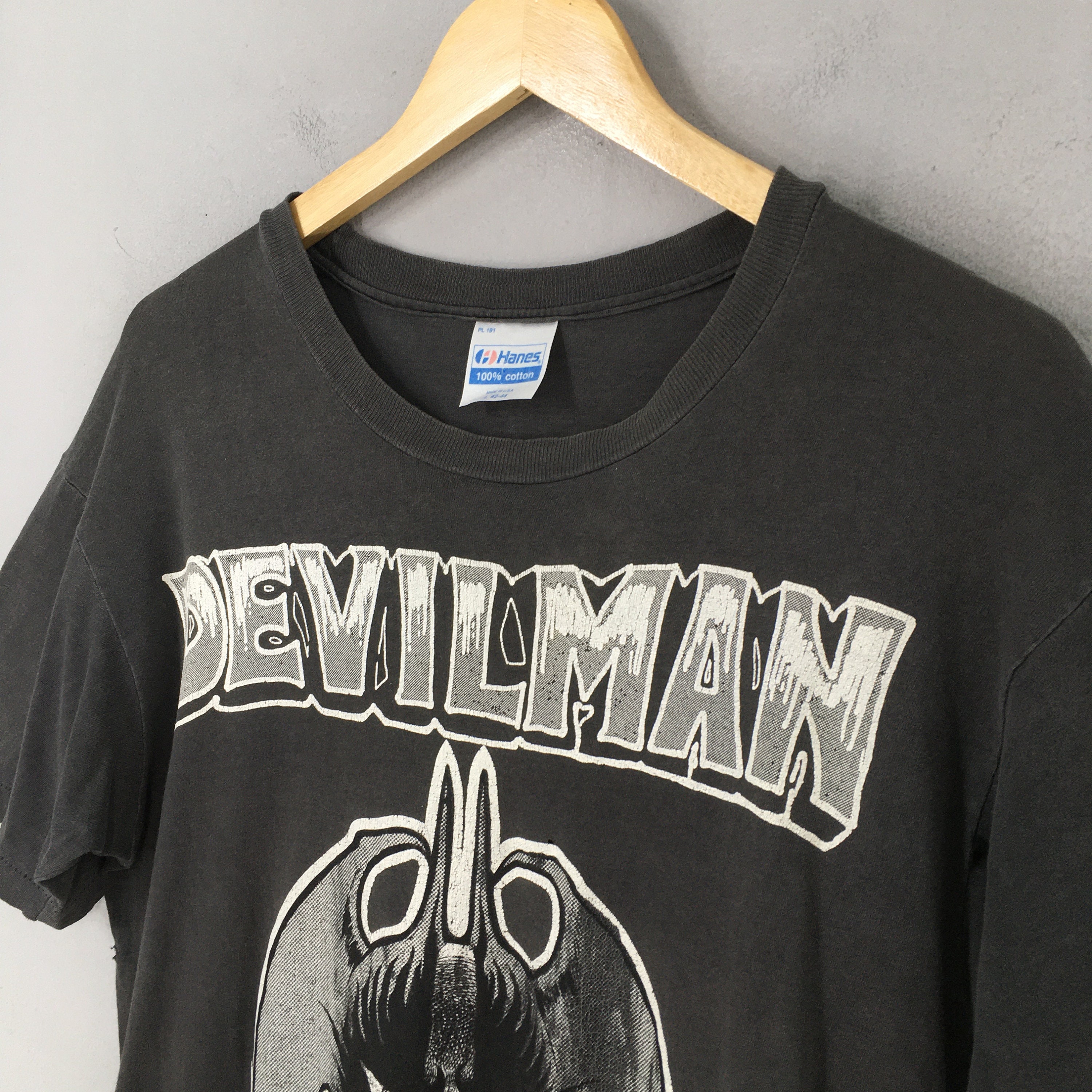 Vintage Devilman Japanese Manga Black T Shirt Large 80's Vintage Devilman Japanese Manga Black T Shirt Large 80's