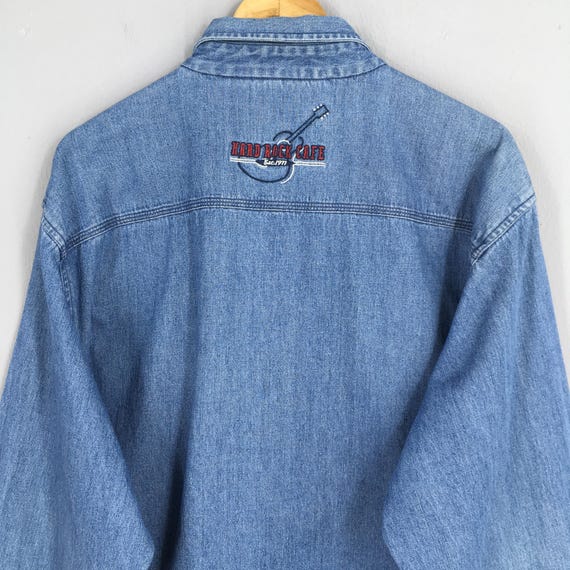Vintage Hard Rock Cafe Blue Denim Shirt Xlarge HRC Universal