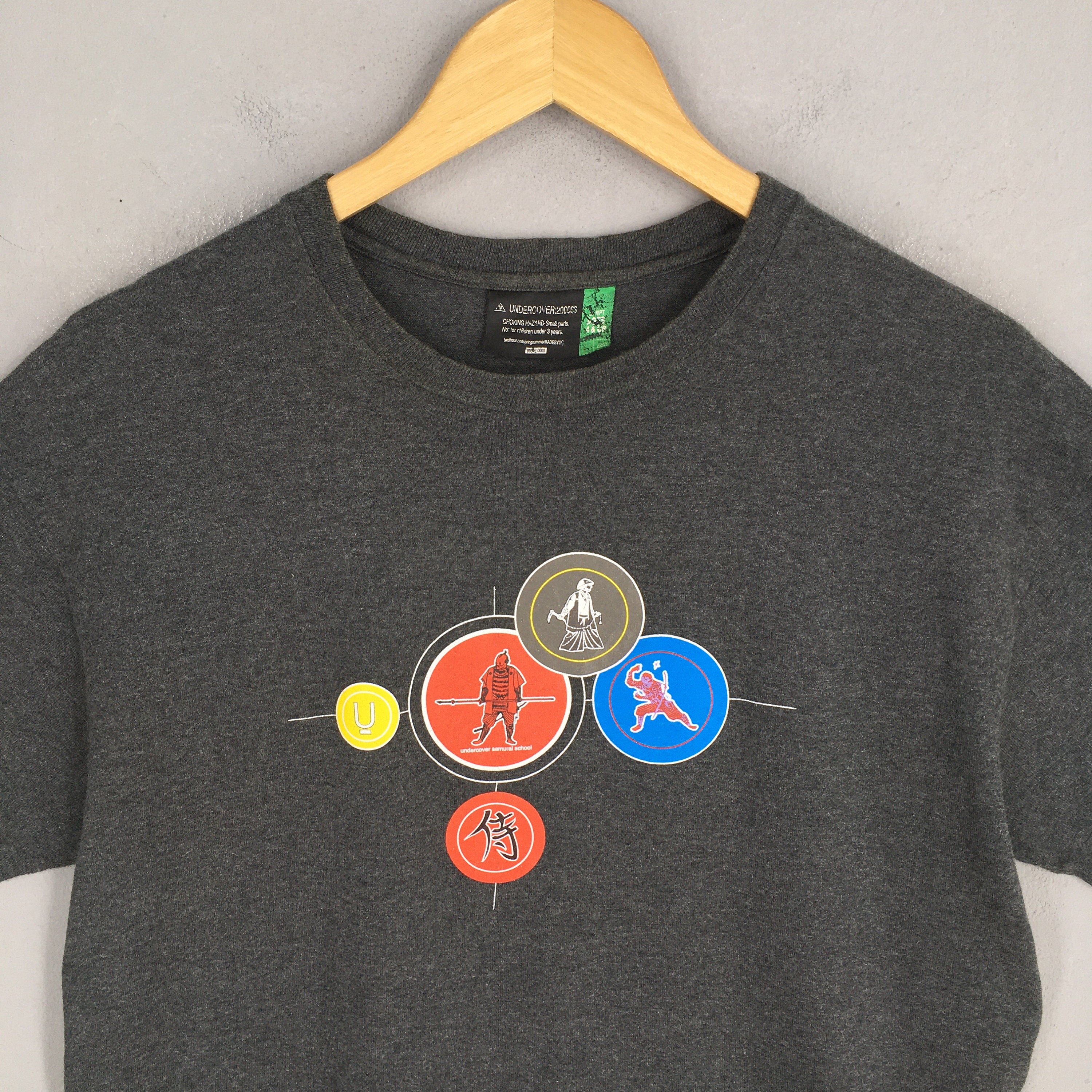 undercover save grace Tシャツ　ライトブルー　サイズ2 SS2000 Undercover Japan Samurai School Gray T Shirt Medium