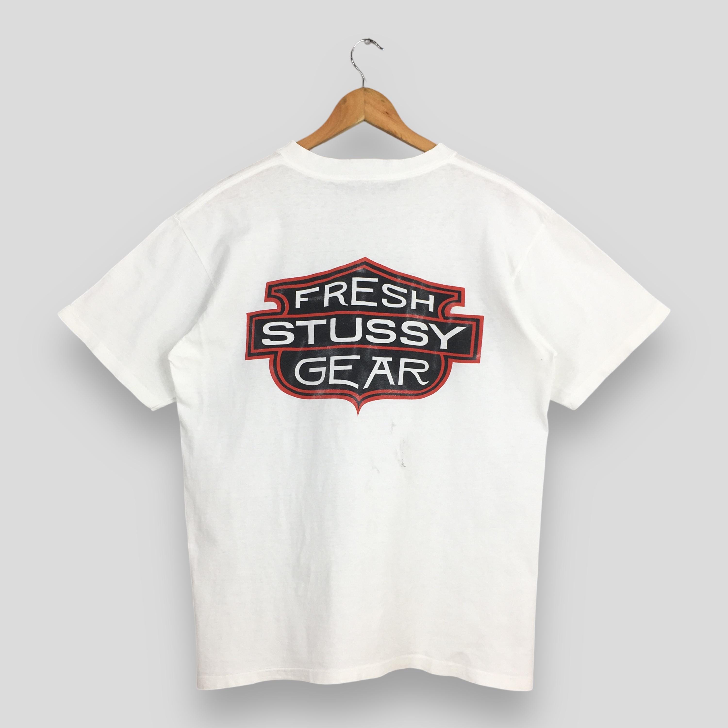 激安大特価！ T White Gear Fresh Stussy 90s Vintage Shirt Stussy Medium バッグ