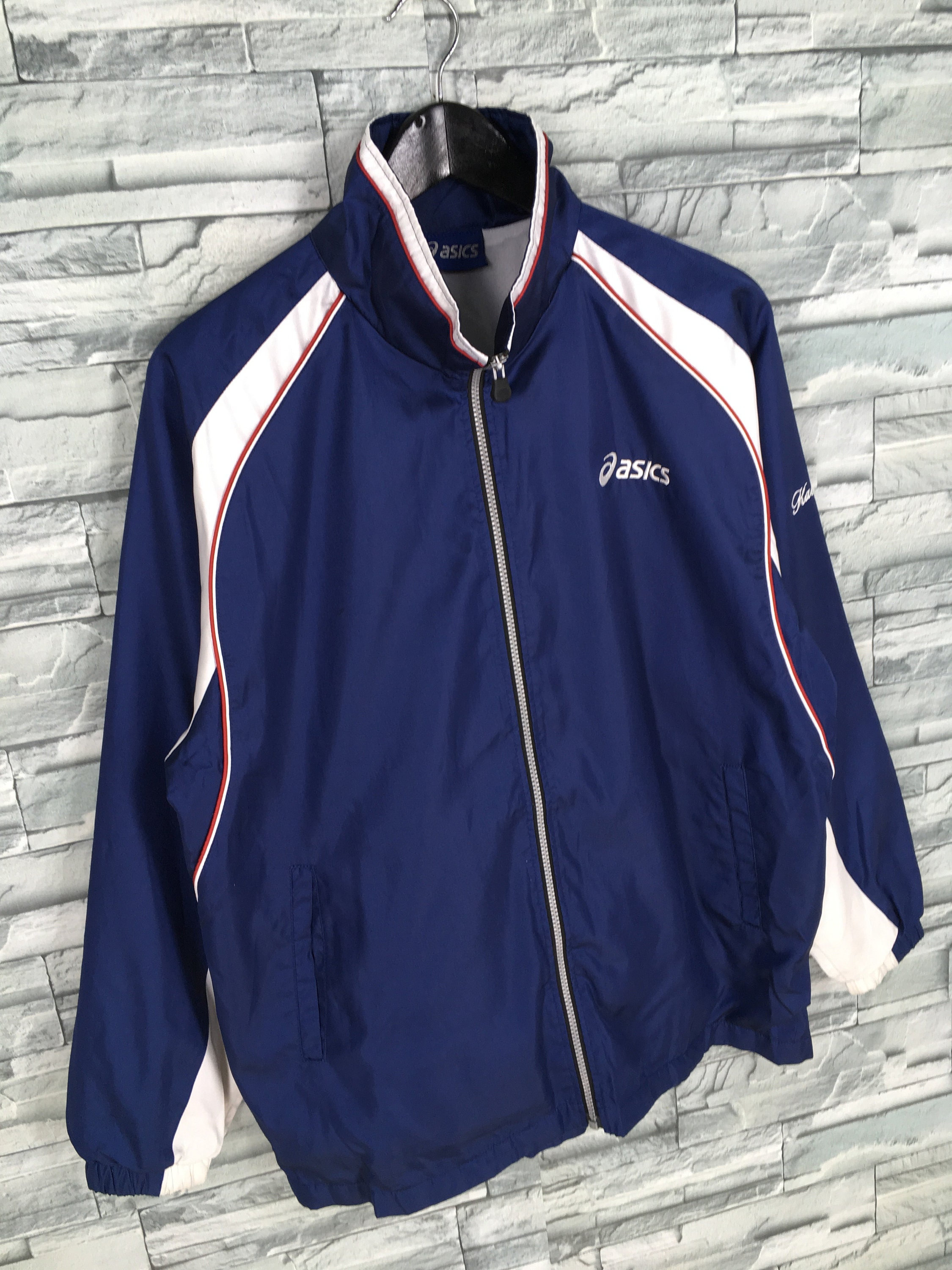 Asics Japan Windbreaker Jacket Hoodie Medium Vintage 90s Asics | Etsy