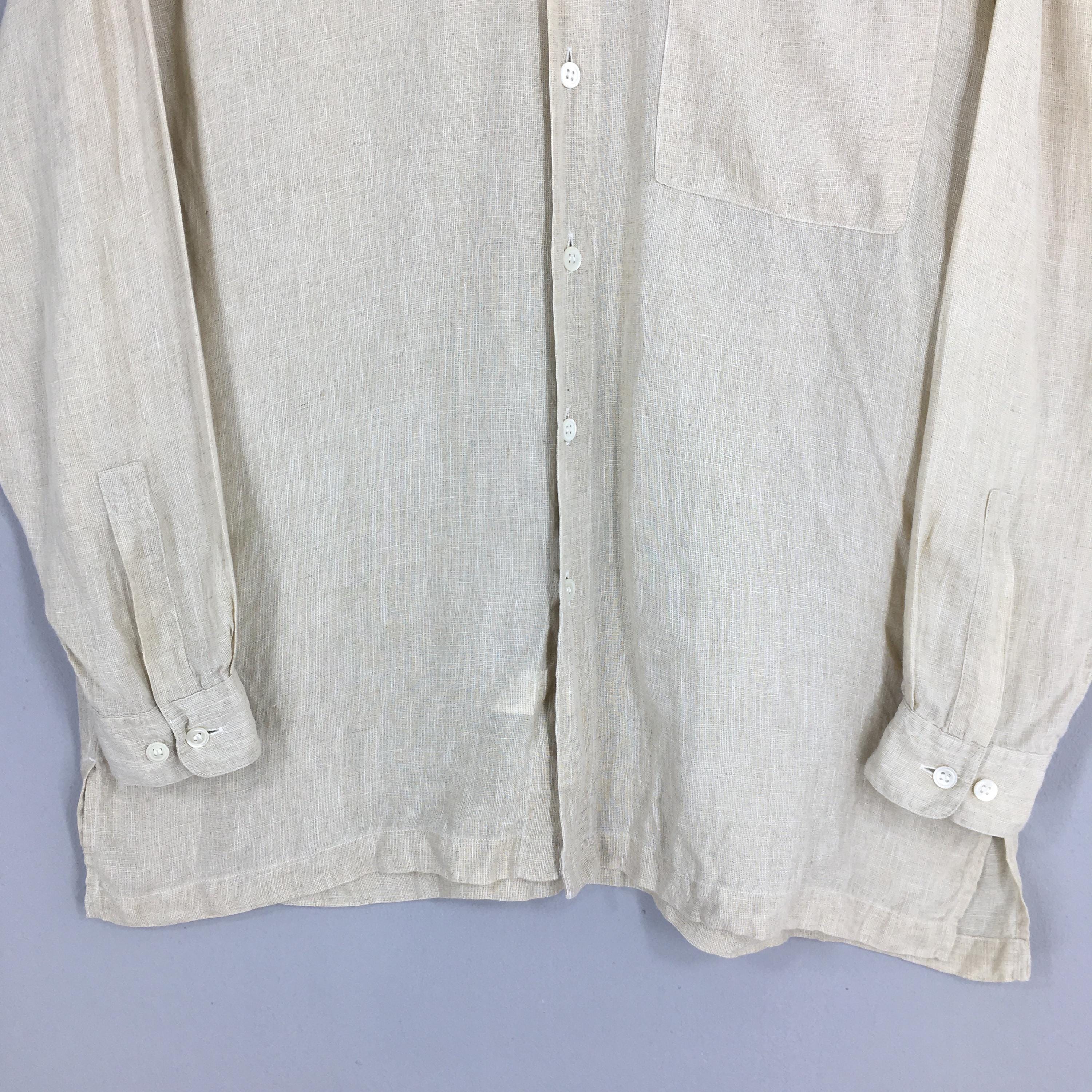 Vintage 90s Issey Miyake Design Studio Beige Linen Shirt Medium IM