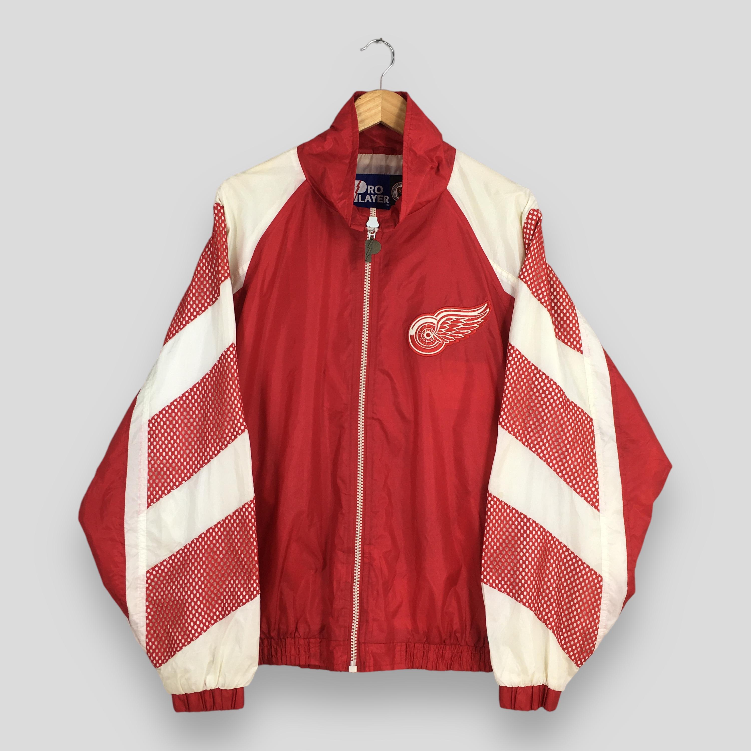 ウォームアップウェア 90s NHL RED WINGS nylon pullover jacket s-l400.jpg