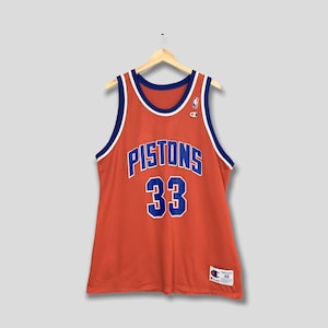Vintage Pistons Basketball Nba Grant Hill #33 Champion Jersey Large Pistons Basketball Nba Champion Jersey Detroit Pistons Sleeveless Size L
