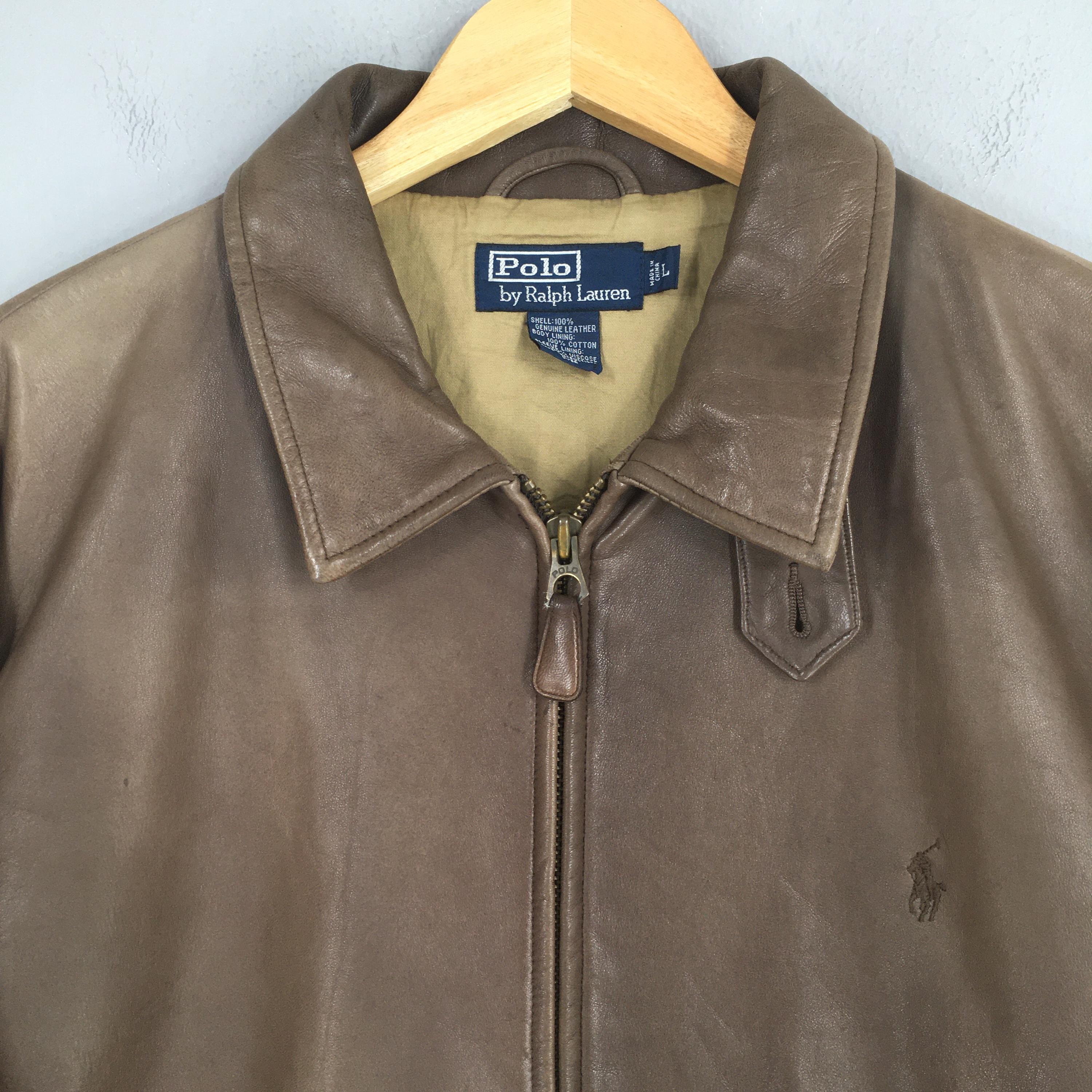 Vintage Polo Ralph Lauren Leather Jacket Large Ralph Lauren Pony
