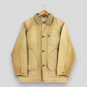 Vintage 80s LL Bean Worker Brown Duck Chore Jacket Small LL Bean Usa Workwear Barn Field Safari Coat Hunting Work Jacket Menswear Denim S