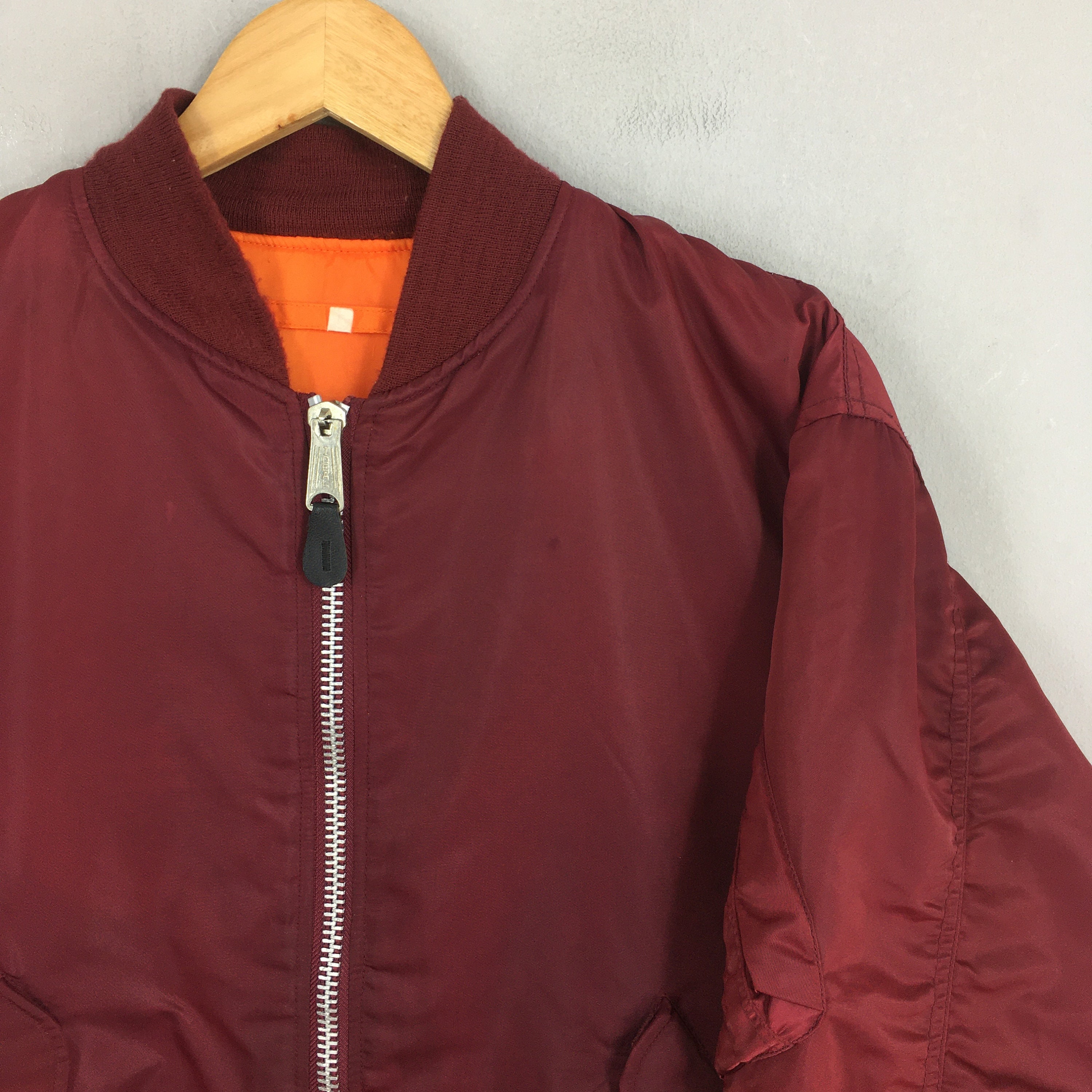 ゾ*郎様 80s alpha reversible ma-1 flight ja Vintage 80s Tora MA -1 Reversible Flight Jacket Large