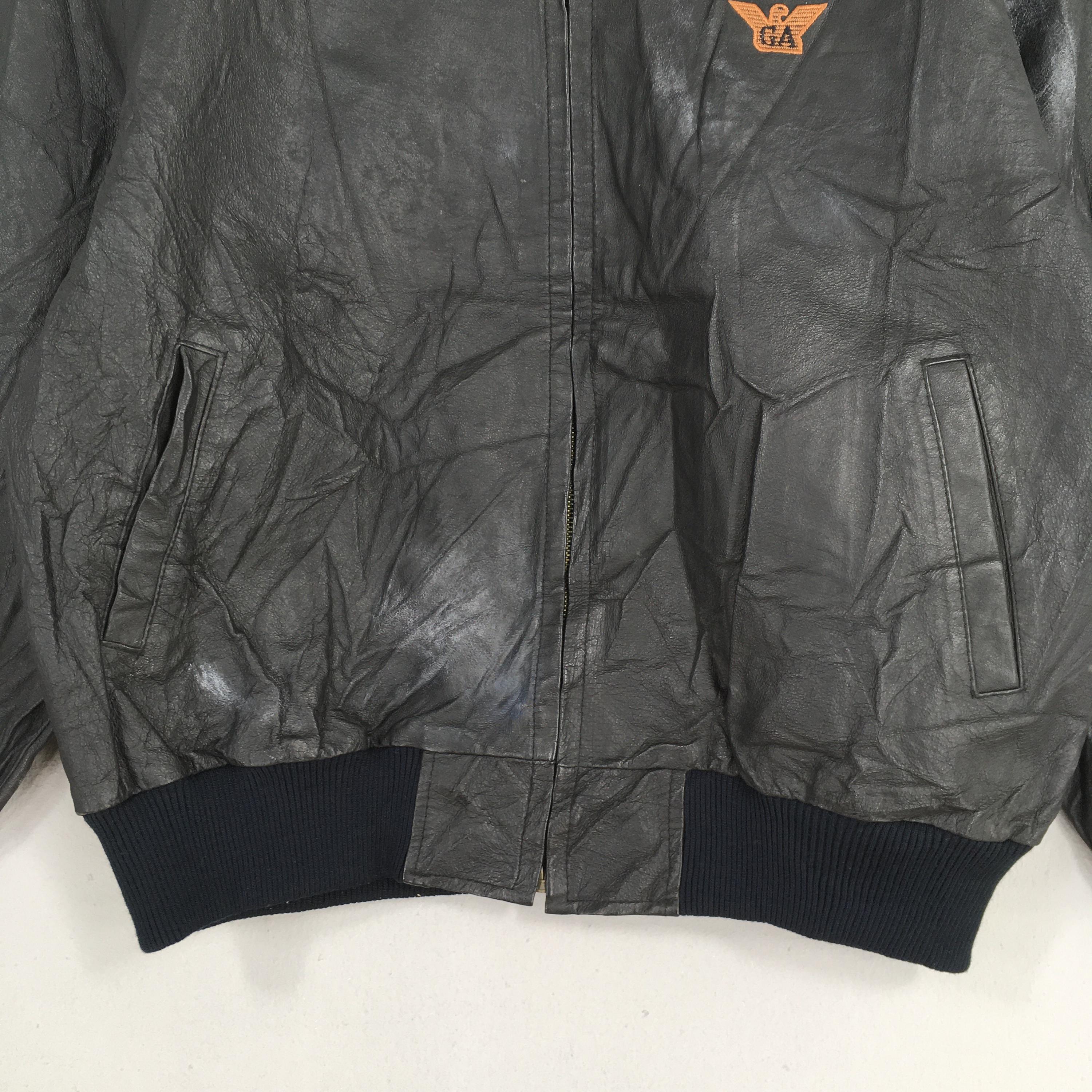 ジャケット・アウター 90s armani jeans leather flight jacket Emporio Armani × Giorgio Armani × Vintage 1990s Armani Jeans