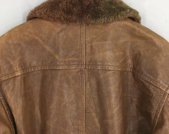 ジャケット・アウター EMPORIO ARMANI leather fur 2way jacket Vintage FW 88/89 Emporio Armani Shearling Flight Bomber