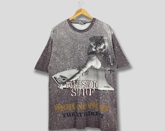 Camiseta Diesel High And Tigh Surf vintage de los 90, talla L para hombre, con estampado de surf. Camiseta Diesel Surfboarding Beach Surf Wear, talla L.