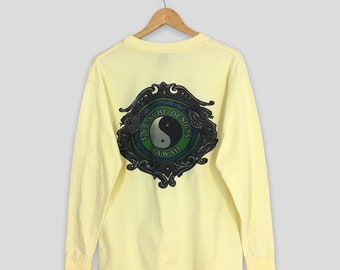 Vintage 90's T&C Surf Designs Ying Yang Yellow T shirt Medium Hawaii Pipeline Aloha Da Hui Stay Ocean Wave Stay Stoked Surfing Tees Size M