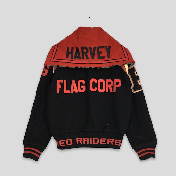 Vintage 1970s Harvey Flag Corp Wool College Jacke… - image 6
