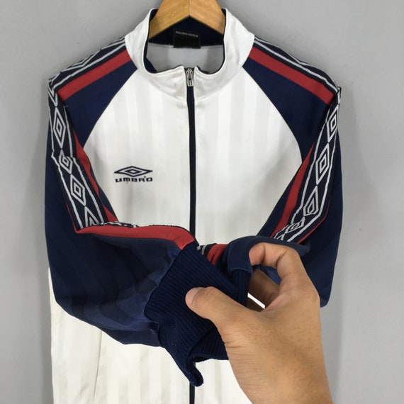 Vintage 90's Umbro Windbreaker Jacket XLarge Whit… - image 4