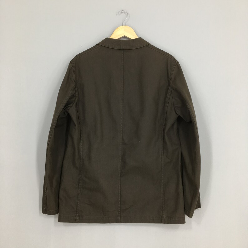 Vintage Comme Ca Commune Japan Coat Jacket Large 1990/'s Mens Work Olive Green Casual Blazer Buttons Jacket Size L