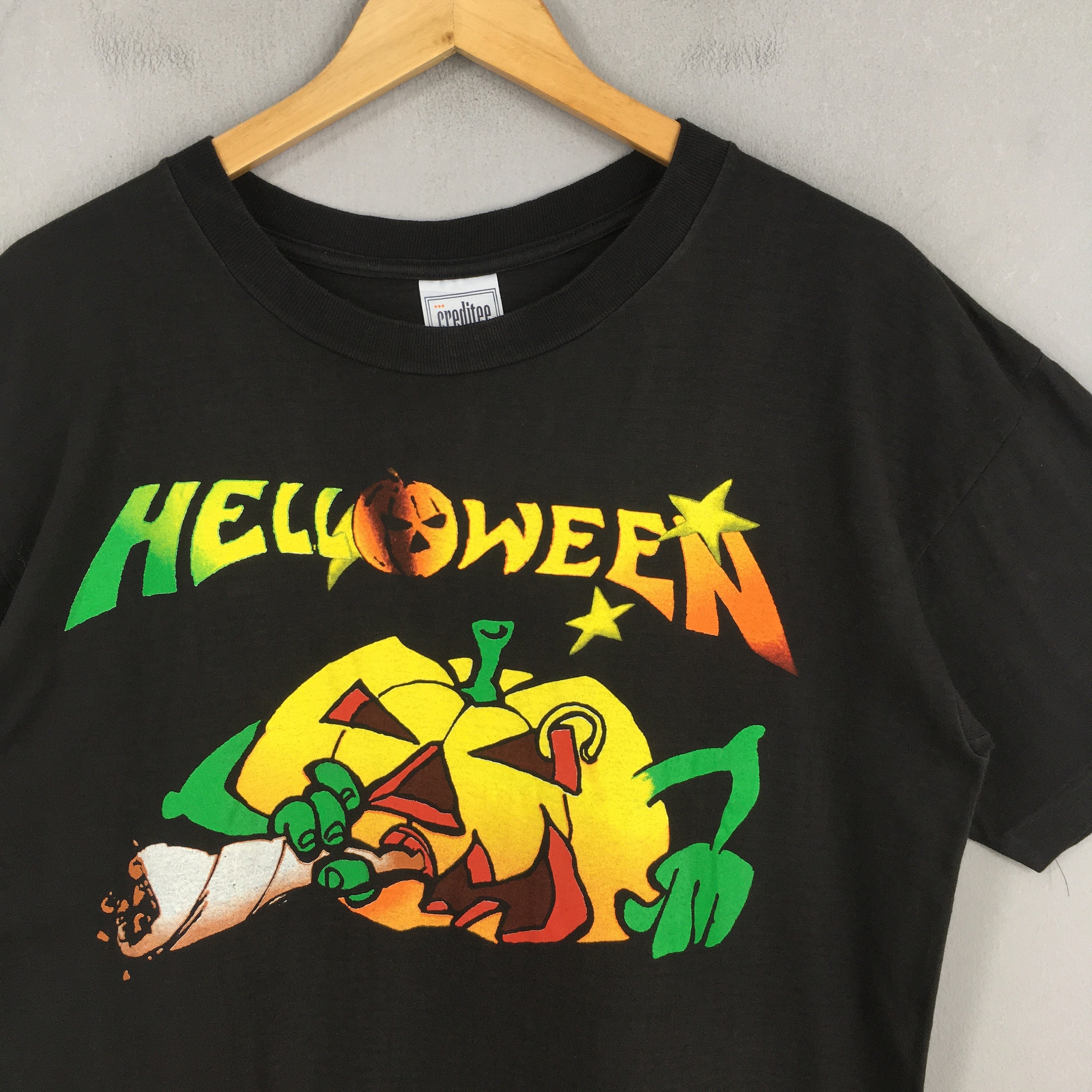 Vintage Helloween Smokin Tour 1992 T Shirt Large 90's Time of the