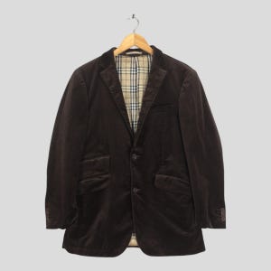 Vintage 90s Burberrys England Dark Brown Corduroy Coat Small Burberrys London Jacket Burberrys Casual Wear Menswear Blazer Jacket Size S