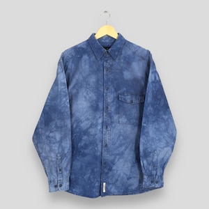 Vintage 90&#39;s Eddie Bauer Bleach Blue Flannel Medium Eddie Bauer Usa Casual Wear Flannel Eddie Bauer Outdoor Menswear Work Shirt Size M