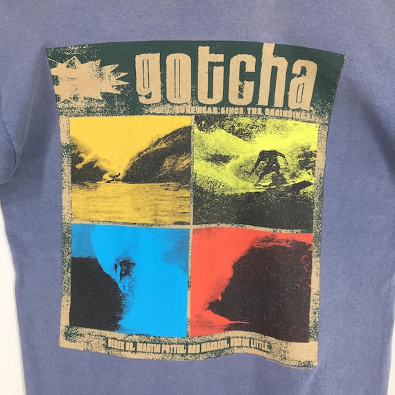 Vintage 90s Gotcha Hawaii Surf Blue T Shirt Medium Gotcha Hawaiian