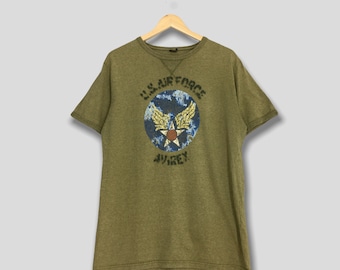 Camiseta vintage Avirex de la Fuerza Aérea de EE. UU. Talla XL Avirex Ejército de EE. UU. Fuerza Aérea Usafa Avirex Hecho en EE. UU. Verde oliva Militar Ejército USMC Camisetas Talla XL