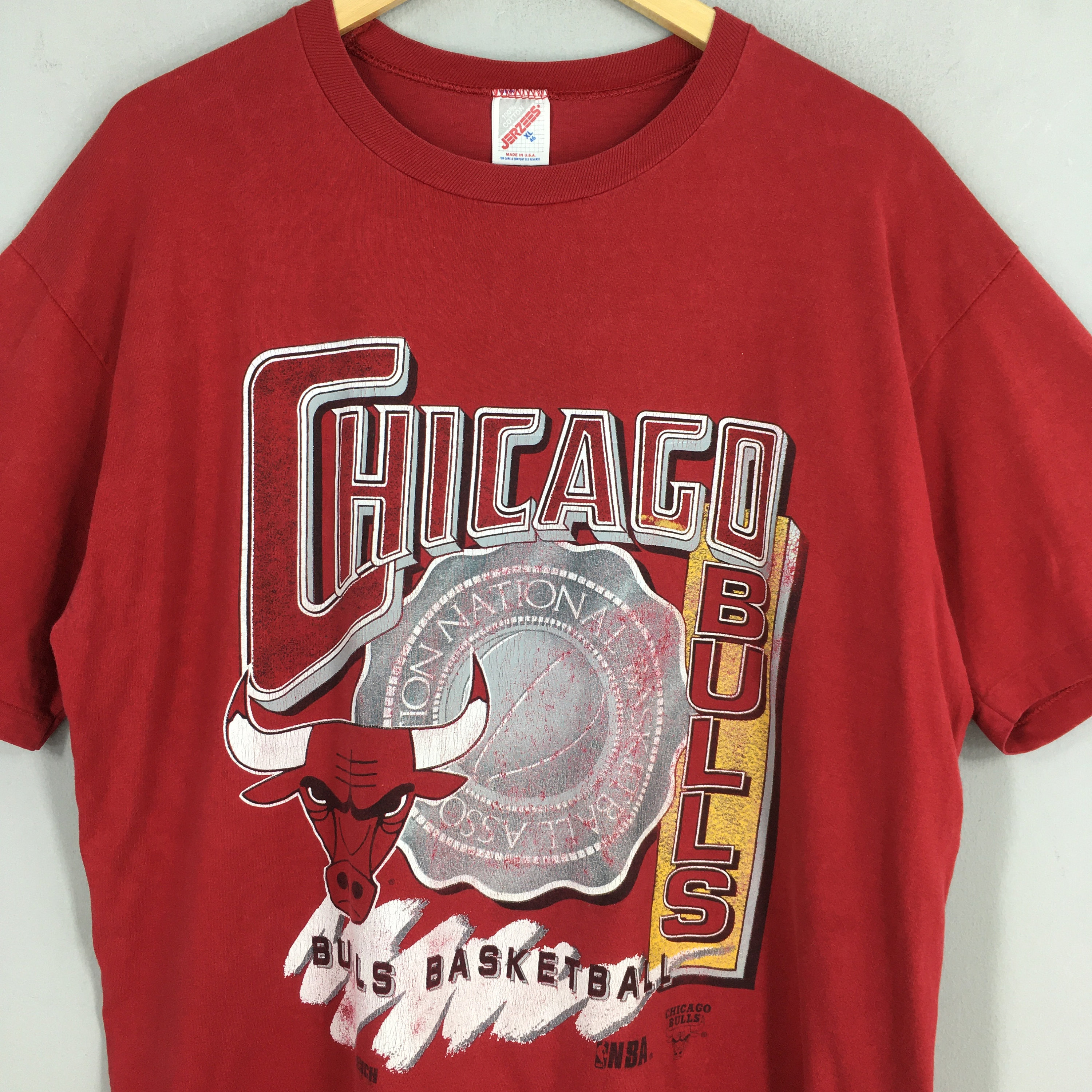 Vintage 1993 Chicago Bulls Nba World Champions Red T Shirt Xlarge