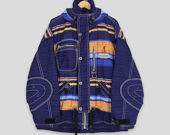 Vintage 90&#39;s Asics Ski Wear Jacket Hoodie Large Asics Japan Multicolour Skiing Jacket Sportswear Colorblock Team Asics Bomber Jacket Size L