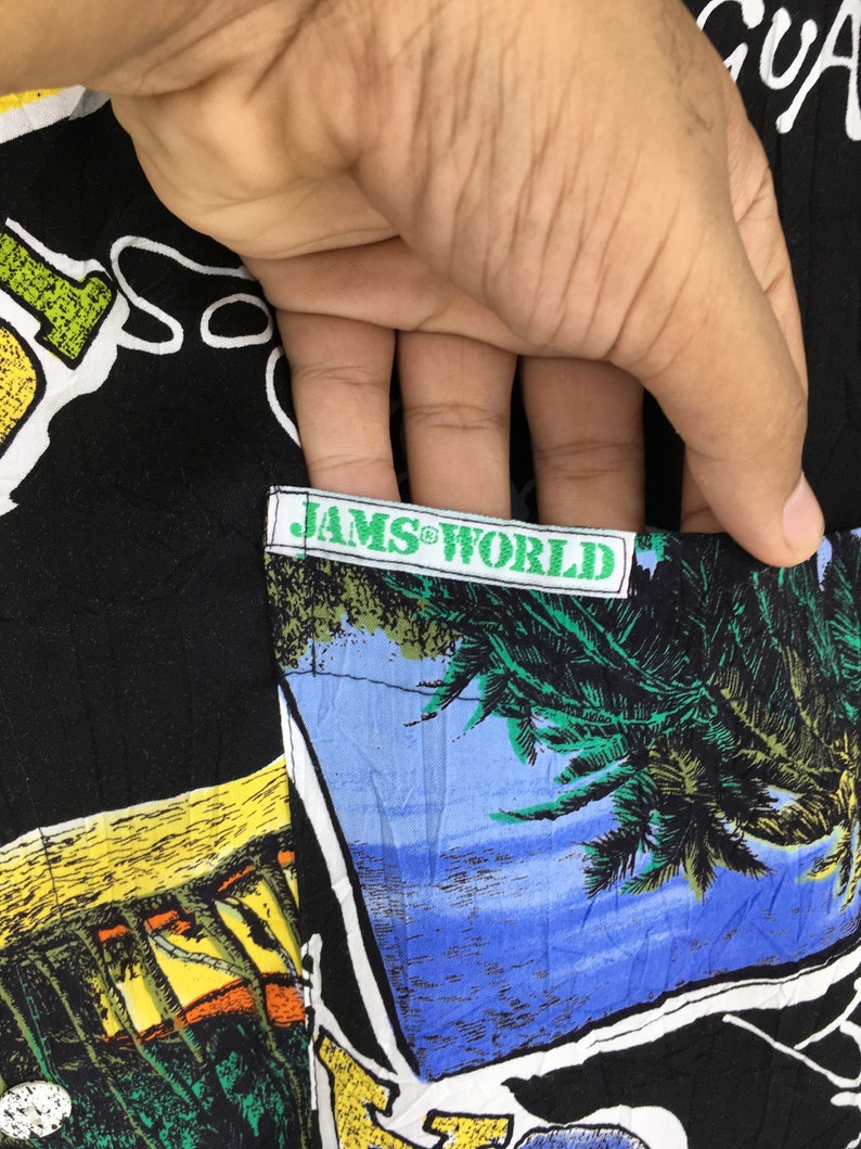 Hawaiian Jams World Multicolour Shirt Large Vintage Caraibi Etsy