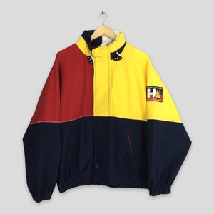 Vintage Tommy Hilfiger Colorblock Jacket Large 1990&#39;s Tommy Hilfiger Multicolor Jacket Tommy Hilfiger Coat Zipper Tommy Windbreaker Size L