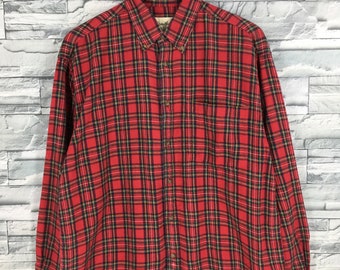 Vintage 1990's Checkered Flannel Shirt Medium Tartan Plaid | Etsy