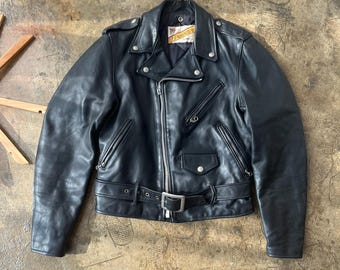 Vintage Schott NYC Brown Suede Leather Jacket Medium 90's Schott
