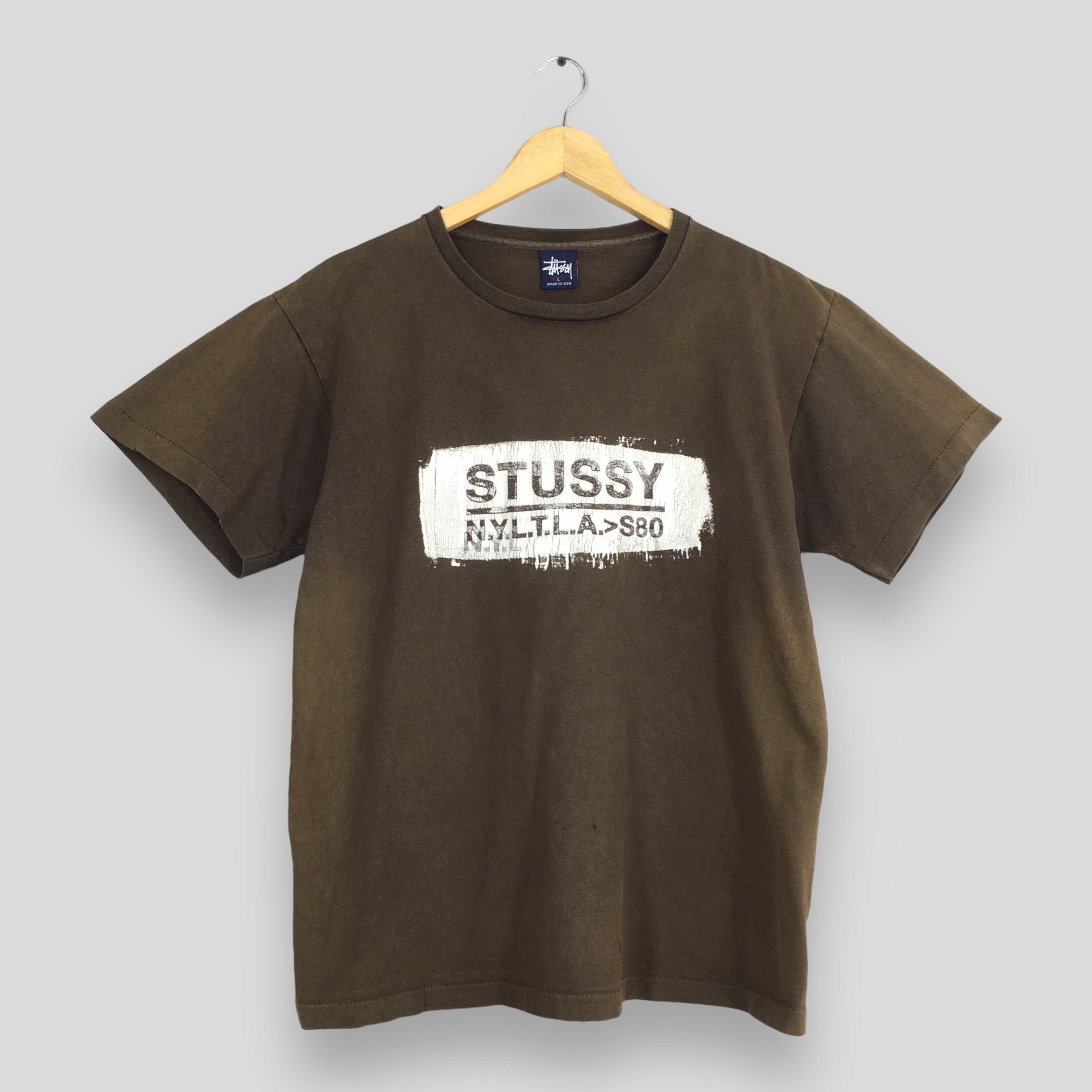 Stussy Shirt Vintage Vintage 90's Stussy NY LTLA Brown T Shirt