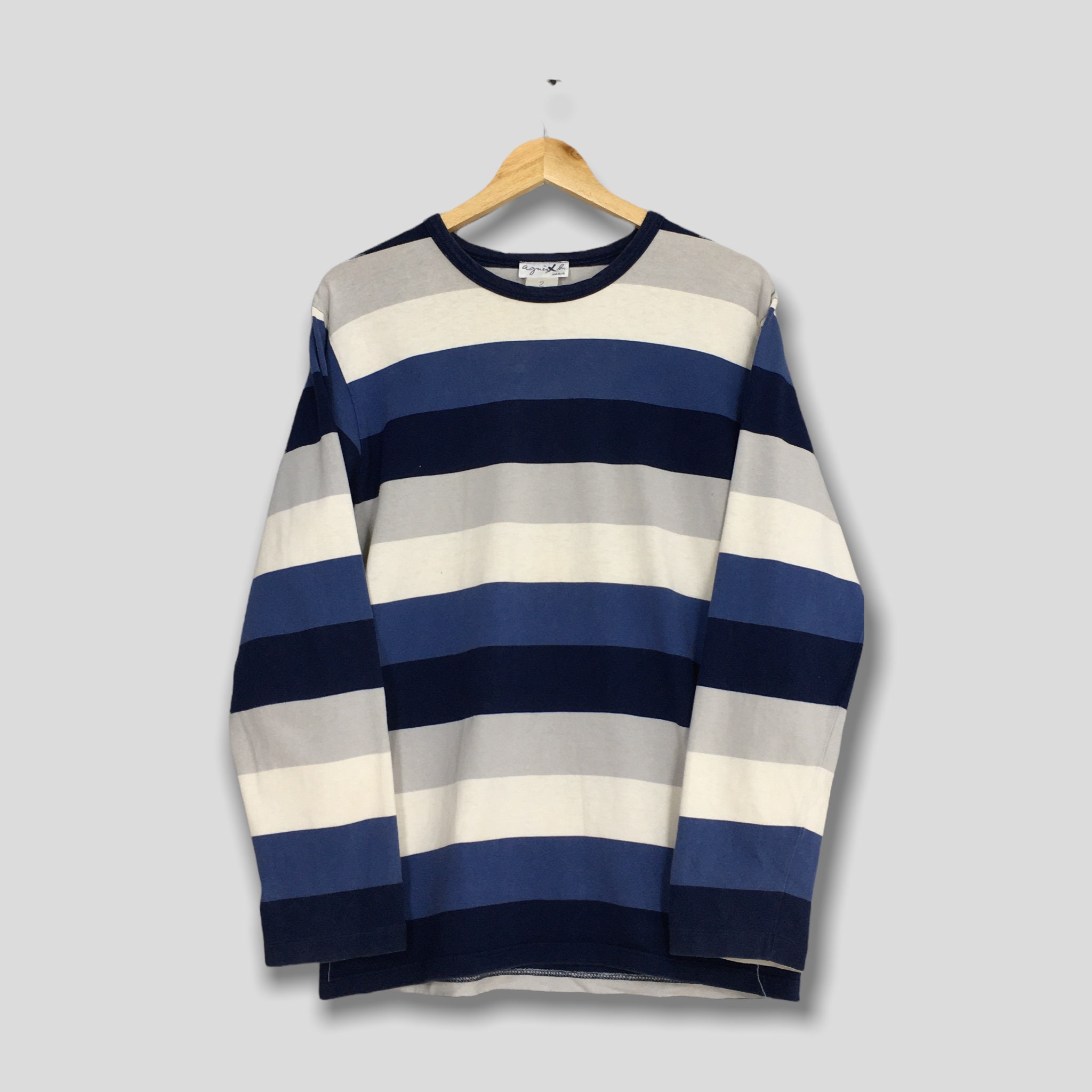 Vintage Agnes B Paris Multicolor Stripes Tshirt Small Vintage 90's