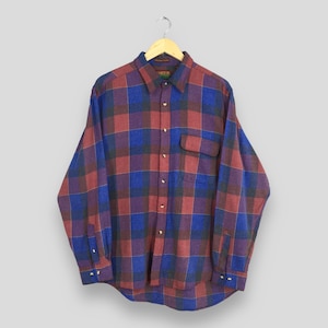 Vintage 90s Plaid Checkered Multicolor Flannel Shirt XLarge Tartan Checked Red Blue Grunge Flannel Unisex Indie Boho Plaid Button Up Size XL