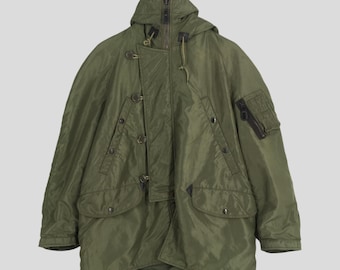 Chaqueta parka vintage United Carr Buzz Rickson tipo N-3B, talla pequeña, del Ejército y la Fuerza Aérea de EE. UU., estilo militar, con capucha de piel sintética Sherpa, abrigo bomber para clima frío.