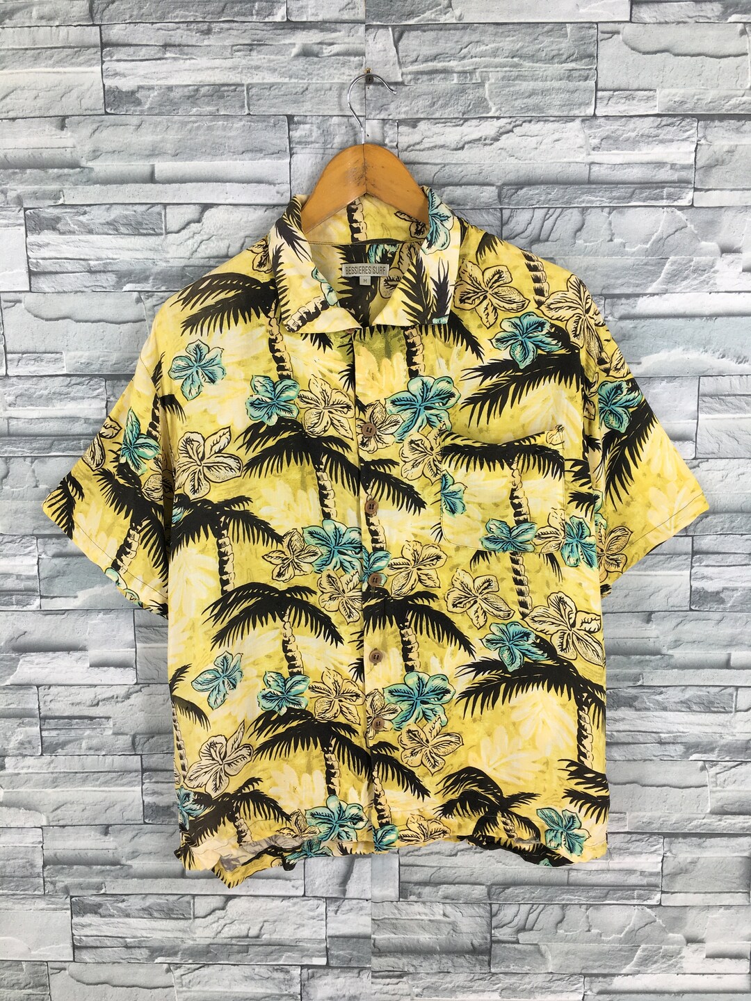 Vintage Hawaiian Aloha Tropical Shirt Medium Coconut Tree - Etsy