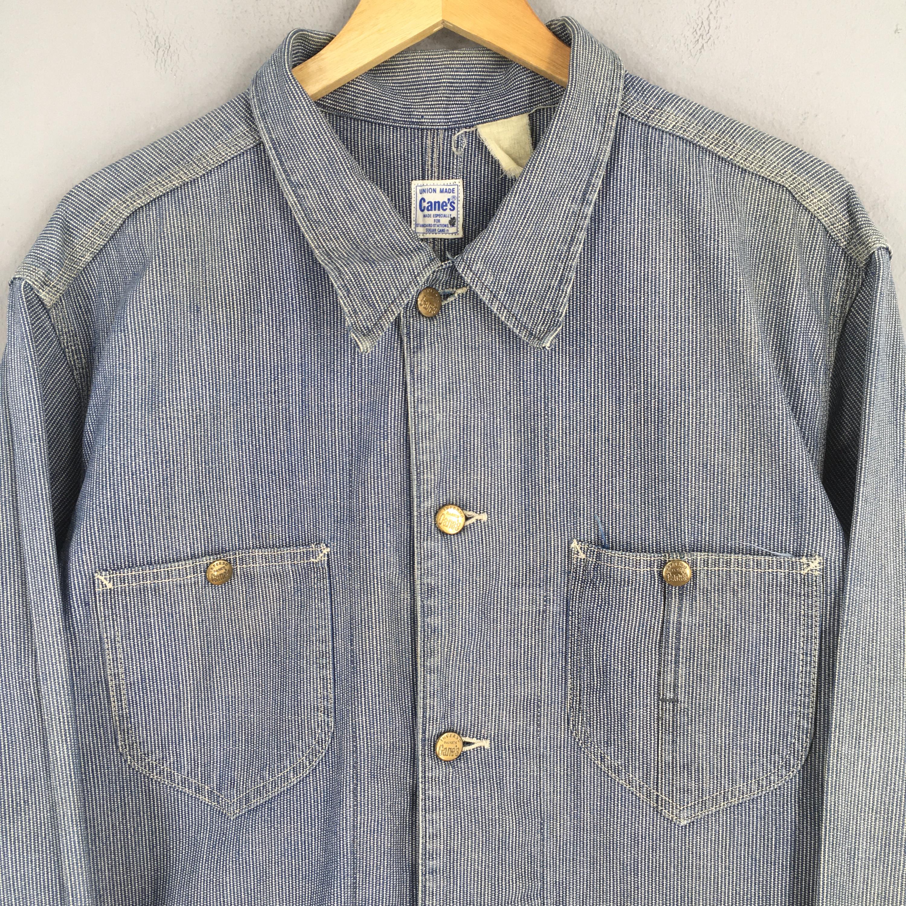 Vintage 90s Sugar Cane Hickory Stripes Chore Jacket Large Sugar