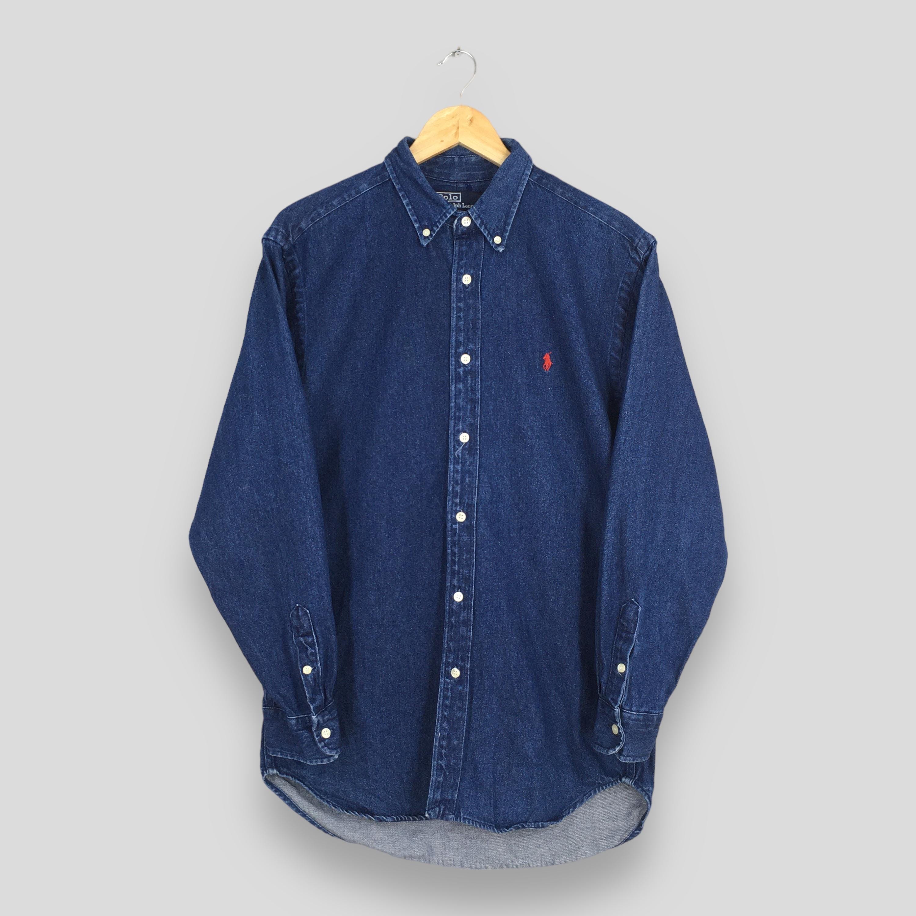 90s Polo Ralph Lauren denim shirts シャツ Vintage 90s Polo Ralph Lauren Blue Jeans Shirt Medium Ralph Lauren