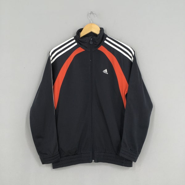 Adidas Three Stripes Women Black Tracktop Large Vintage Adidas Equipment Windbreaker Multicolor Track Jacket Training Zipper Jacket Size L