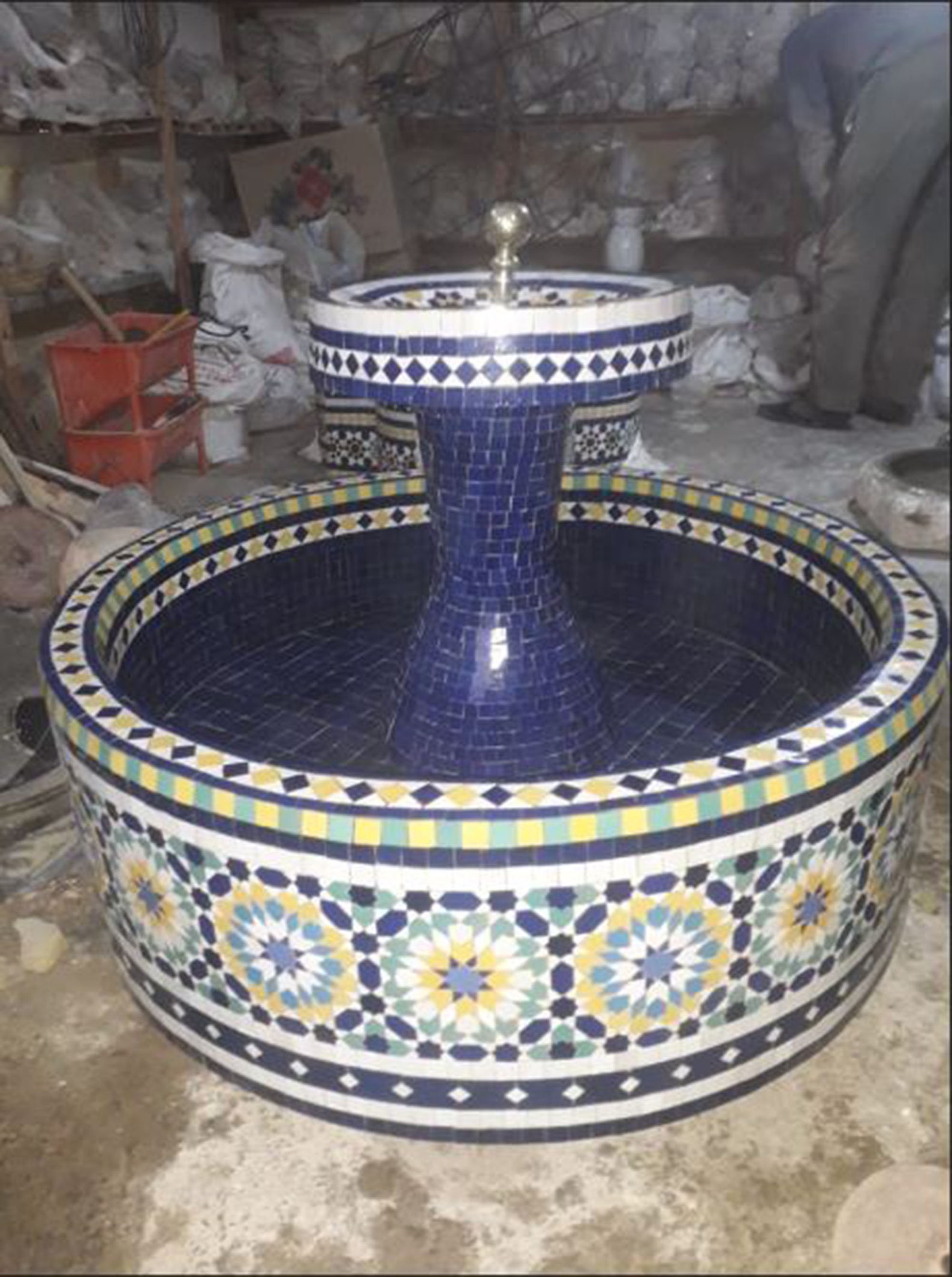 Moroccan Round Mosaic Fountain Moroccan Mosaic Fountain Etsy