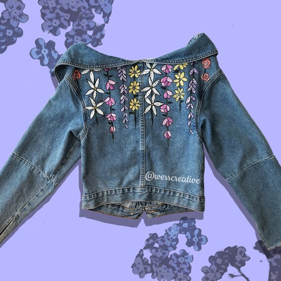 jean jacket hanging off shoulder