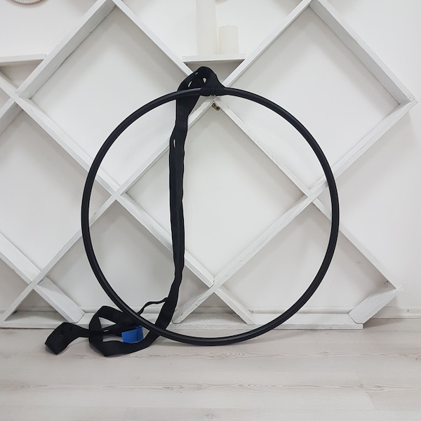 Aerial Lyra Set: Lyra, Spanset, Hanging Accessory, Carabiners & Swivel + Steel Powder-Coated Aerial Hoop