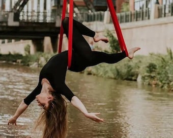 Velvet Aerial Loops Set, Circus Acrobatics Equipment with Carabiners