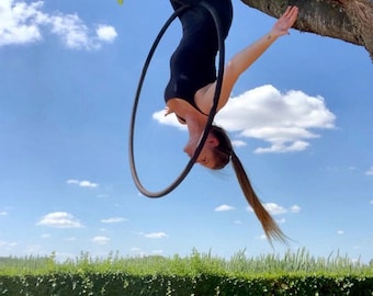 Cerchio Lyra aereo in acciaio fatto a mano, attrezzatura per acrobazie circensi