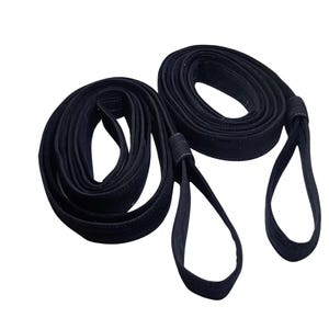 Black velvet aerial straps, velvet version straps, circus acrobatics straps, gymnastic props, aerial straps