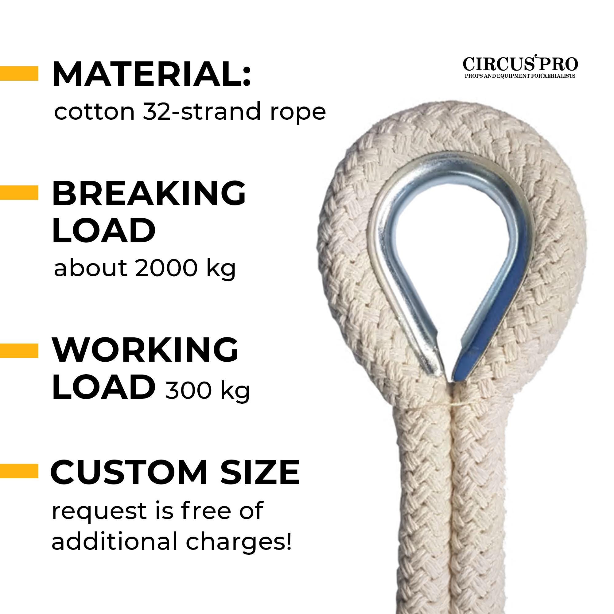 36 Mm Cotton Circus Rope for Aerial Acrobatics, Ceiling Mounted Aerial ...