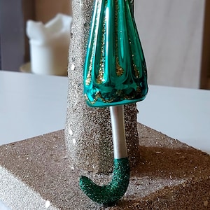 vintage République tchèque, décoration de sapin de Noël peinte à la main en verre soufflé - Parapluie de différentes couleurs