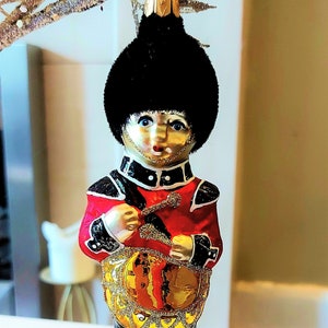 vintage République tchèque, décoration de sapin de Noël peinte à la main en verre soufflé - Grand batteur