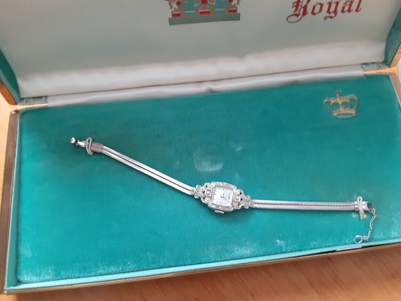 Vintage 14k white gold case Benrus watch